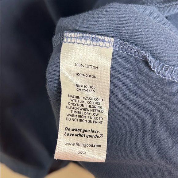 Life is Good Women's Spring Floral wreath pattern T-Shirt Navy Blue Size XL - Picture 11 of 11